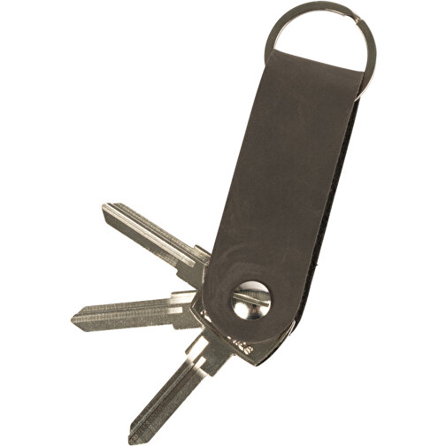 Schlüsselanhänger , dunkelbraun, Vintage Rindleder, 8,00cm x 2,50cm (Länge x Breite), Bild 1