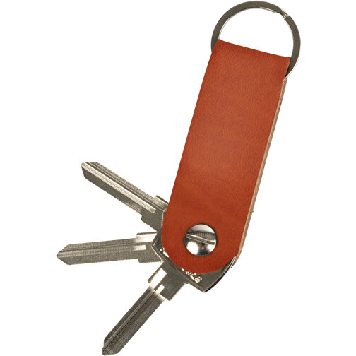 Schlüsselanhänger , orange, Anilin-Rindleder Toscana, 8,00cm x 2,50cm (Länge x Breite), Bild 1