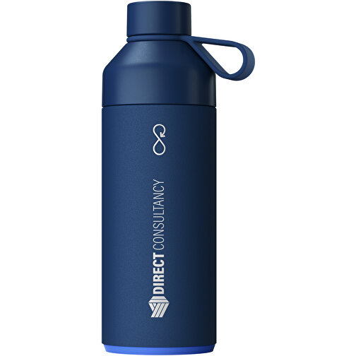 Big Ocean Bottle 1 L Vakuumisolierte Flasche , ozeanblau, Recycled stainless steel, 25% PET Kunststoff, 50% Recycelter PET Kunststoff, 25% Silikon Kunststoff, 26,20cm (Höhe), Bild 2
