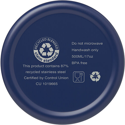 Vasa RCS-zertifizierte Kupfer-Vakuum Isolierflasche Aus Recyceltem Edelstahl, 500 Ml , blau, 87% Recycled stainless steel, 13% PP Kunststoff, 26,40cm (Höhe), Bild 6