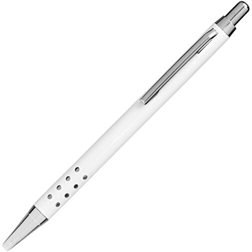Aluminium-Kugelschreiber BUKAREST , weiß, Aluminium / Stahl, 13,50cm (Länge), Bild 2