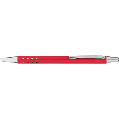 Messing-Kugelschreiber BUDAPEST , rot matt, Messing / Stahl, 13,50cm (Länge), Bild 3
