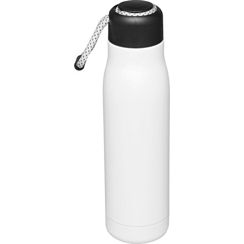 Vakuum-Isolierflasche ROBUSTA , weiss, Edelstahl / Silikon / Kunststoff / Polyester, 26,00cm (Länge), Bild 1