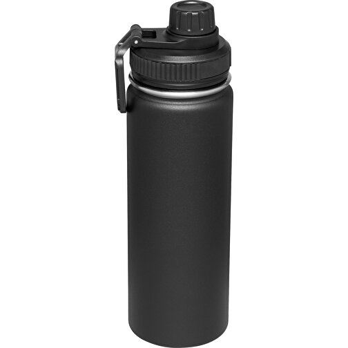 Vakuum-Isolierflasche ARMY STYLE , schwarz, Edelstahl / Silikon / Kunststoff, 29,50cm (Länge), Bild 1