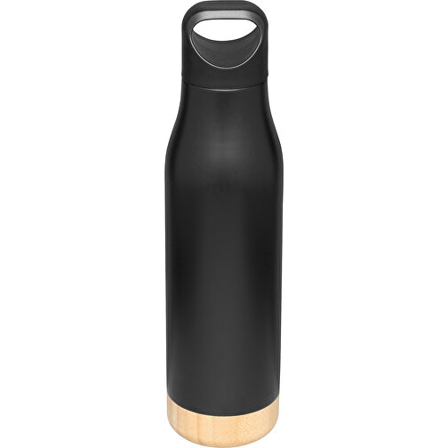 Vakuum-Trinkflasche BAMBOO LEGEND , schwarz, Edelstahl / Bambus / Silikon / Kunststoff, 9,50cm (Länge), Bild 1