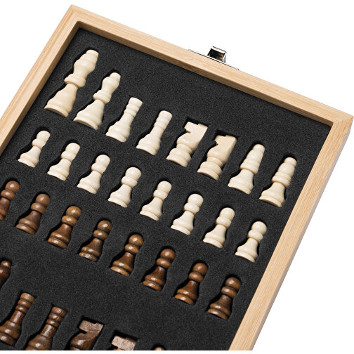 Weinset BAMBOO CHESS Mit Schachspiel , braun, Bambus / Edelstahl / Zinklegierung / EVA / Silikon, 17,00cm x 4,50cm x 14,00cm (Länge x Höhe x Breite), Bild 5