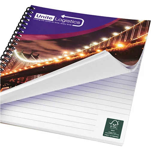 Carnet de notes à spirales A5 Desk-Mate® avec couverture arrière imprimée, Image 5