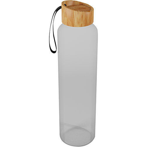 Botella de vidrio borosilicato de 550 ml con funda de silicona reciclada y tapa de bambú 'SCX.desig, Imagen 1