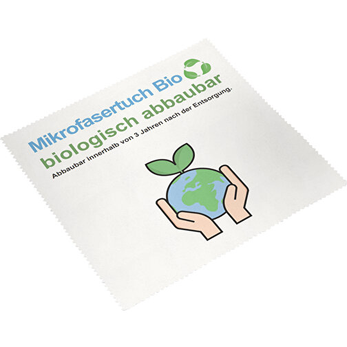 Panno in microfibra biodegradabile 15 x 15 cm, in custodia protettiva trasparente con punto di velcr, Immagine 3