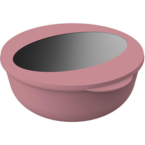 Food-Bowl 'ToGo', 2,2 L , raffiniertes rot/transparent, Kunststoff, 9,20cm (Höhe), Bild 1