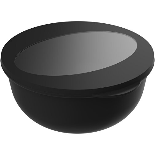 Food-Bowl 'ToGo', 1,0 L , schlichtes schwarz/transparent, Kunststoff, 8,20cm (Höhe), Bild 1