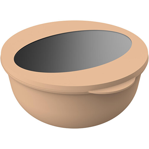 Food-Bowl 'ToGo', 1,0 L , beständiges braun/transparent, Kunststoff, 8,20cm (Höhe), Bild 1