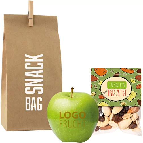Woreczek na przekaski LogoFruit Power - zielony - orzech laskowy, Obraz 1