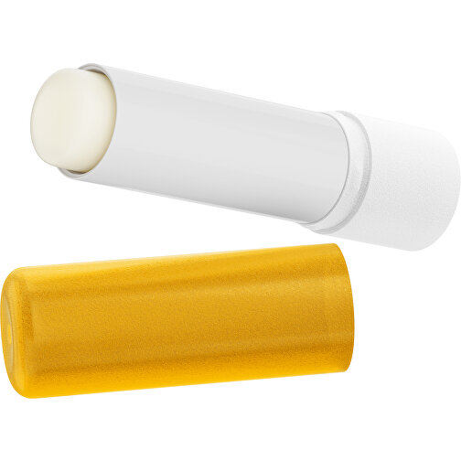 Lippenpflegestift 'Lipcare Original' Mit Gefrosteter Oberfläche , gelb-orange / weiß, Kunststoff, 6,90cm (Höhe), Bild 1