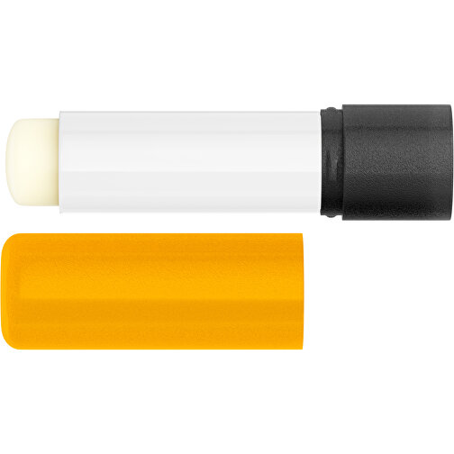 Lippenpflegestift 'Lipcare Original' Mit Gefrosteter Oberfläche , gelb-orange / schwarz, Kunststoff, 6,90cm (Höhe), Bild 3