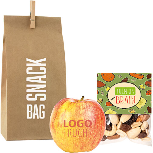 LogoFrucht Power Snack Bag - Rot - Raspberry , silber, Folie (PE), Papier, 8,00cm x 23,00cm x 10,00cm (Länge x Höhe x Breite), Bild 1