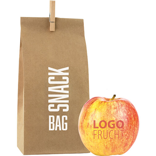 LogoFrucht Apple-Bag - Rot - Raspberry , silber, Papier, 8,00cm x 23,00cm x 11,00cm (Länge x Höhe x Breite), Bild 1