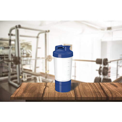 Shaker 'Protein', Pro 2+, 0,40 L , transparent/standard-blau PP, Kunststoff, 22,80cm (Höhe), Bild 5