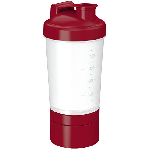 Shaker 'Protein', Pro 2, 0,40 L , transparent/standard-rot, Kunststoff, 22,80cm (Höhe), Bild 1