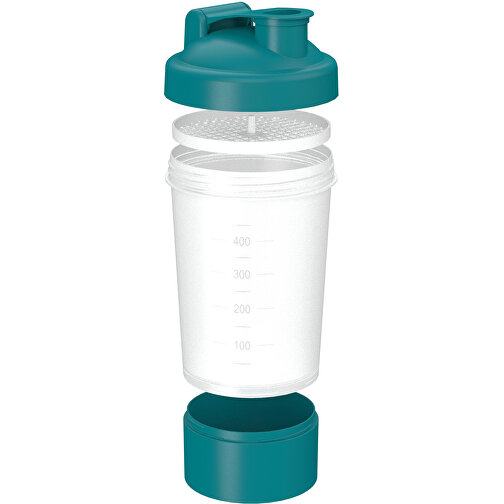 Shaker 'Protein', Pro 1, 0,40 L , transparent/standard-rot, Kunststoff, 20,80cm (Höhe), Bild 4