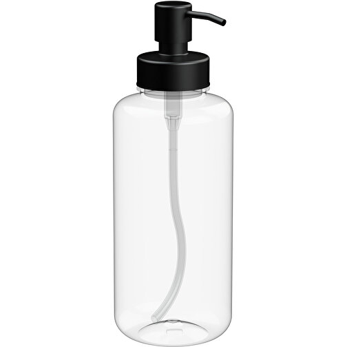 Seifenspender 'Deluxe' 1,0 L, Klar-transparent , transparent/schwarz, Kunststoff, 25,50cm (Höhe), Bild 1