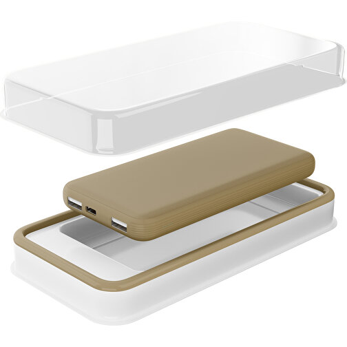 Duale Powerbank CustomColor Ink. Wireless Charger , gold, ABS-Kunststoff, Polycarbonat (PC), 15,30cm x 1,20cm x 7,60cm (Länge x Höhe x Breite), Bild 2