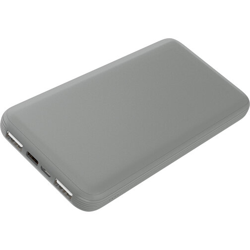 Duale Powerbank CustomColor Ink. Wireless Charger , grau, ABS-Kunststoff, Polycarbonat (PC), 15,30cm x 1,20cm x 7,60cm (Länge x Höhe x Breite), Bild 1