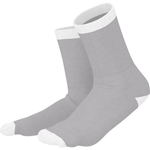 Boris - Die Premium Tennis Socke , hellgrau / weiß, 85% Natur Baumwolle, 12% regeniertes umwelftreundliches Polyamid, 3% Elastan, 36,00cm x 0,40cm x 8,00cm (Länge x Höhe x Breite), Bild 1