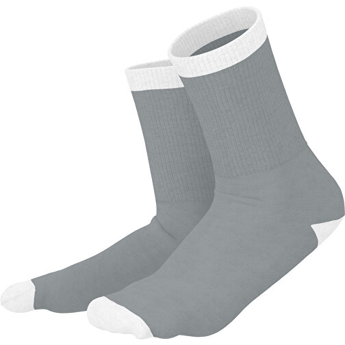 Boris - Die Premium Tennis Socke , silber / weiß, 85% Natur Baumwolle, 12% regeniertes umwelftreundliches Polyamid, 3% Elastan, 36,00cm x 0,40cm x 8,00cm (Länge x Höhe x Breite), Bild 1