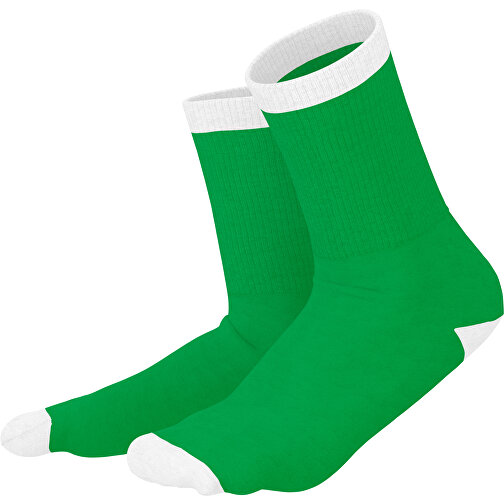Boris - Die Premium Tennis Socke , grün / weiß, 85% Natur Baumwolle, 12% regeniertes umwelftreundliches Polyamid, 3% Elastan, 36,00cm x 0,40cm x 8,00cm (Länge x Höhe x Breite), Bild 1