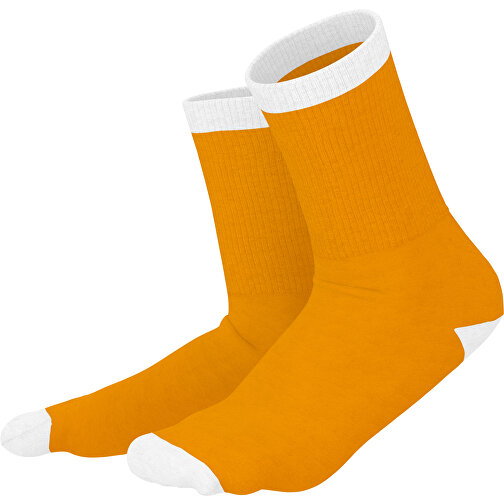 Boris - Die Premium Tennis Socke , kürbisorange / weiß, 85% Natur Baumwolle, 12% regeniertes umwelftreundliches Polyamid, 3% Elastan, 36,00cm x 0,40cm x 8,00cm (Länge x Höhe x Breite), Bild 1