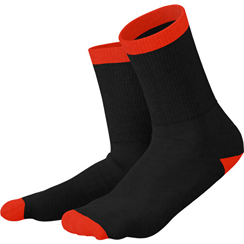 Boris - Die Premium Tennis Socke , schwarz / rot, 85% Natur Baumwolle, 12% regeniertes umwelftreundliches Polyamid, 3% Elastan, 36,00cm x 0,40cm x 8,00cm (Länge x Höhe x Breite), Bild 1