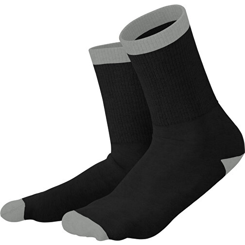 Boris - Die Premium Tennis Socke , schwarz / grau, 85% Natur Baumwolle, 12% regeniertes umwelftreundliches Polyamid, 3% Elastan, 36,00cm x 0,40cm x 8,00cm (Länge x Höhe x Breite), Bild 1
