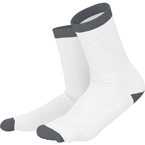 Boris - Die Premium Tennis Socke , weiß / dunkelgrau, 85% Natur Baumwolle, 12% regeniertes umwelftreundliches Polyamid, 3% Elastan, 36,00cm x 0,40cm x 8,00cm (Länge x Höhe x Breite), Bild 1