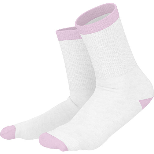 Boris - Die Premium Tennis Socke , weiß / zartrosa, 85% Natur Baumwolle, 12% regeniertes umwelftreundliches Polyamid, 3% Elastan, 36,00cm x 0,40cm x 8,00cm (Länge x Höhe x Breite), Bild 1