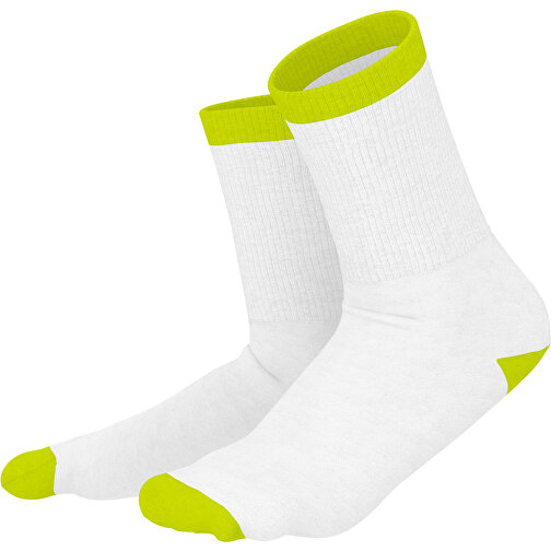 Boris - Die Premium Tennis Socke , weiß / hellgrün, 85% Natur Baumwolle, 12% regeniertes umwelftreundliches Polyamid, 3% Elastan, 36,00cm x 0,40cm x 8,00cm (Länge x Höhe x Breite), Bild 1