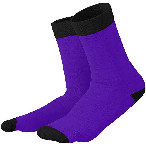 Adam - Die Premium Business Socke , violet / schwarz, 85% Natur Baumwolle, 12% regeniertes umwelftreundliches Polyamid, 3% Elastan, 36,00cm x 0,40cm x 8,00cm (Länge x Höhe x Breite), Bild 1