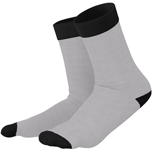 Adam - Die Premium Business Socke , hellgrau / schwarz, 85% Natur Baumwolle, 12% regeniertes umwelftreundliches Polyamid, 3% Elastan, 36,00cm x 0,40cm x 8,00cm (Länge x Höhe x Breite), Bild 1