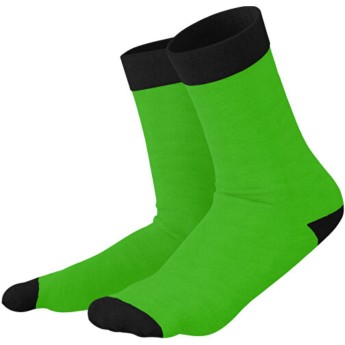 Adam - Die Premium Business Socke , grasgrün / schwarz, 85% Natur Baumwolle, 12% regeniertes umwelftreundliches Polyamid, 3% Elastan, 36,00cm x 0,40cm x 8,00cm (Länge x Höhe x Breite), Bild 1