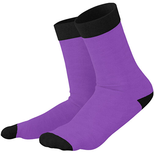 Adam - Die Premium Business Socke , lavendellila / schwarz, 85% Natur Baumwolle, 12% regeniertes umwelftreundliches Polyamid, 3% Elastan, 36,00cm x 0,40cm x 8,00cm (Länge x Höhe x Breite), Bild 1