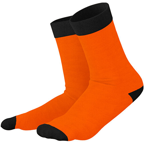 Adam - Die Premium Business Socke , orange / schwarz, 85% Natur Baumwolle, 12% regeniertes umwelftreundliches Polyamid, 3% Elastan, 36,00cm x 0,40cm x 8,00cm (Länge x Höhe x Breite), Bild 1