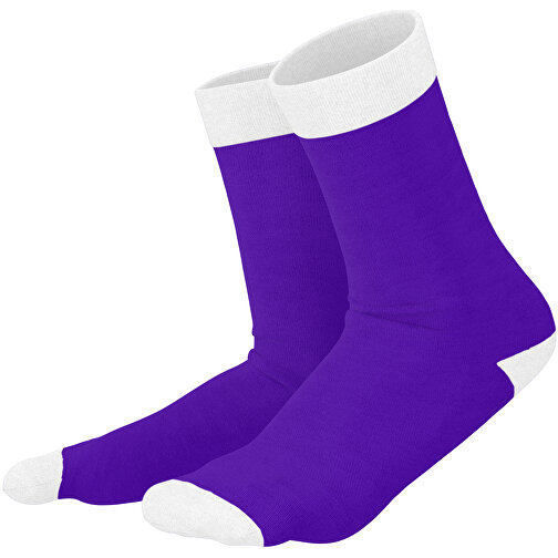Adam - Die Premium Business Socke , violet / weiß, 85% Natur Baumwolle, 12% regeniertes umwelftreundliches Polyamid, 3% Elastan, 36,00cm x 0,40cm x 8,00cm (Länge x Höhe x Breite), Bild 1