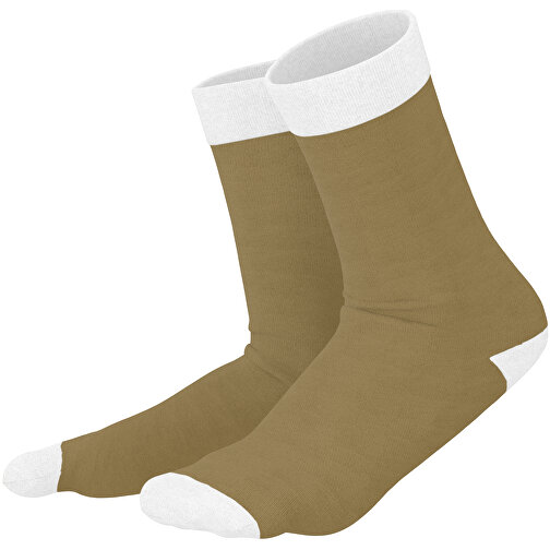 Adam - Die Premium Business Socke , gold / weiss, 85% Natur Baumwolle, 12% regeniertes umwelftreundliches Polyamid, 3% Elastan, 36,00cm x 0,40cm x 8,00cm (Länge x Höhe x Breite), Bild 1