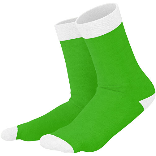 Adam - Die Premium Business Socke , grasgrün / weiß, 85% Natur Baumwolle, 12% regeniertes umwelftreundliches Polyamid, 3% Elastan, 36,00cm x 0,40cm x 8,00cm (Länge x Höhe x Breite), Bild 1