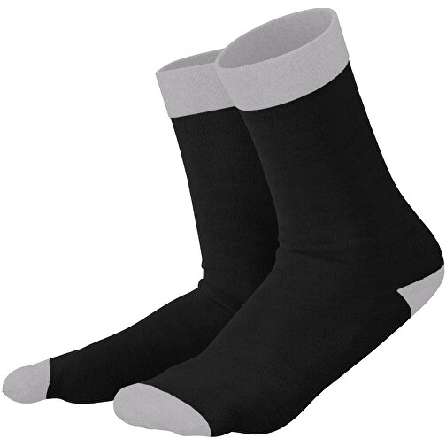 Adam - Die Premium Business Socke , schwarz / hellgrau, 85% Natur Baumwolle, 12% regeniertes umwelftreundliches Polyamid, 3% Elastan, 36,00cm x 0,40cm x 8,00cm (Länge x Höhe x Breite), Bild 1