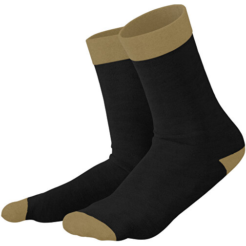 Adam - Die Premium Business Socke , schwarz / gold, 85% Natur Baumwolle, 12% regeniertes umwelftreundliches Polyamid, 3% Elastan, 36,00cm x 0,40cm x 8,00cm (Länge x Höhe x Breite), Bild 1