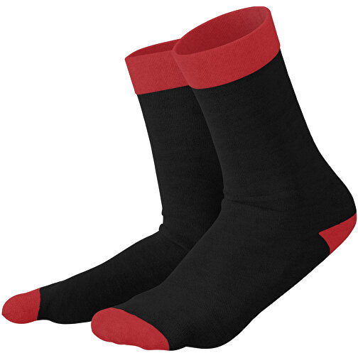 Adam - Die Premium Business Socke , schwarz / weinrot, 85% Natur Baumwolle, 12% regeniertes umwelftreundliches Polyamid, 3% Elastan, 36,00cm x 0,40cm x 8,00cm (Länge x Höhe x Breite), Bild 1