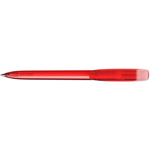 BIC® Super Clip Kugelschreiber Siebdruck , BiC, transparentes rot, Kunststoff, 14,40cm x 1,20cm (Länge x Breite), Bild 3