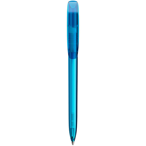BIC® Super Clip Kugelschreiber Siebdruck , BiC, transparentes blau, Kunststoff, 14,40cm x 1,20cm (Länge x Breite), Bild 1