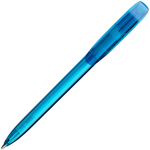 BIC® Super Clip Kugelschreiber Siebdruck , BiC, transparentes blau, Kunststoff, 14,40cm x 1,20cm (Länge x Breite), Bild 2